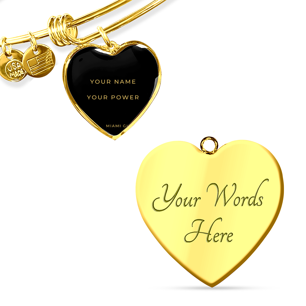 Custom Engraved Heart Bracelet – Your Name, Your Power | Miami Girls Club