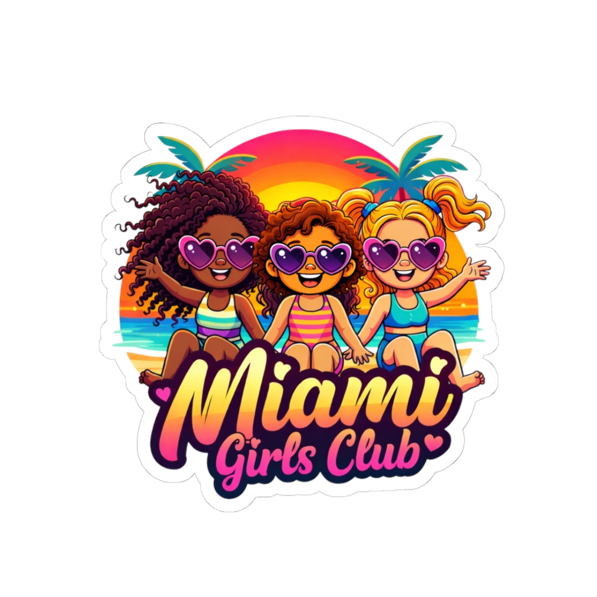 Miami Girls Club Kiss-Cut Sticker — Cute Beach Squad Vinyl Decal