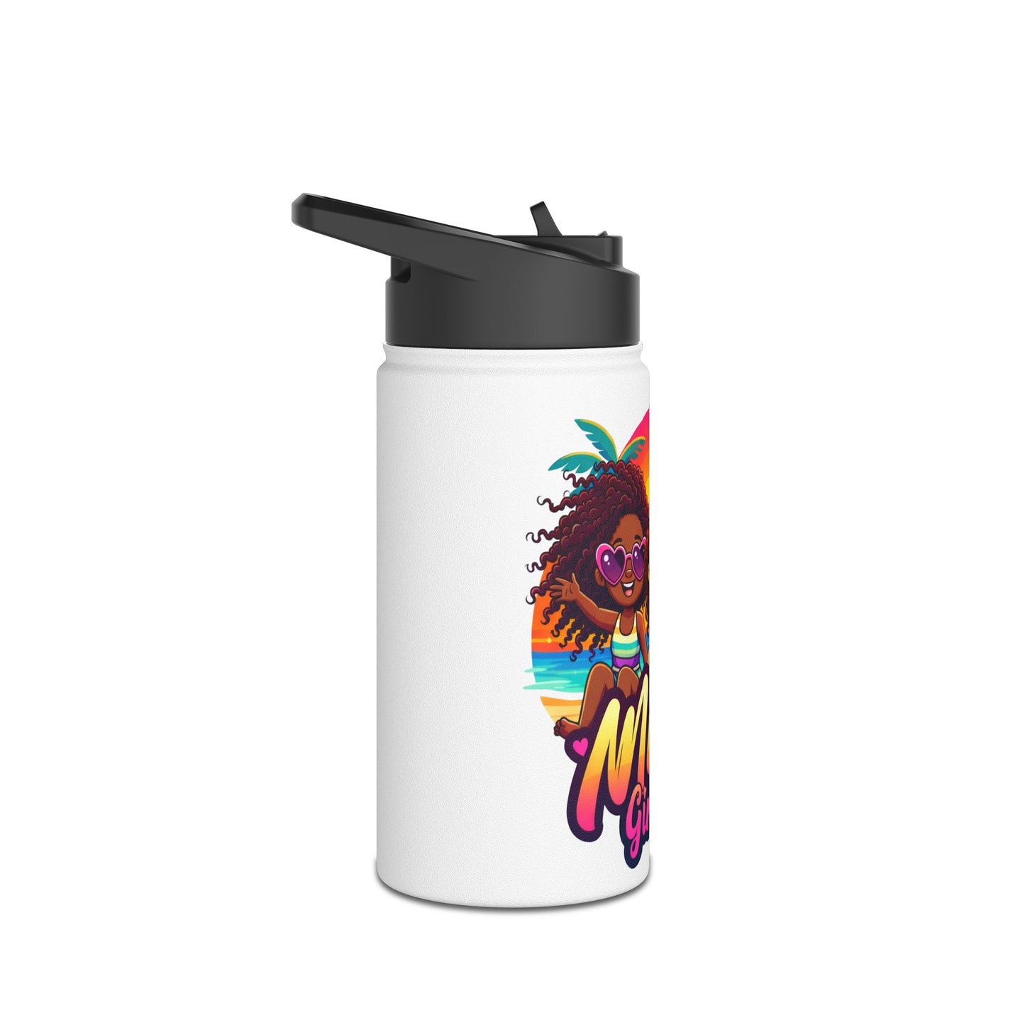 Miami Girls Club Stainless Steel Water Bottle – Cute Retro Beach Graphic
