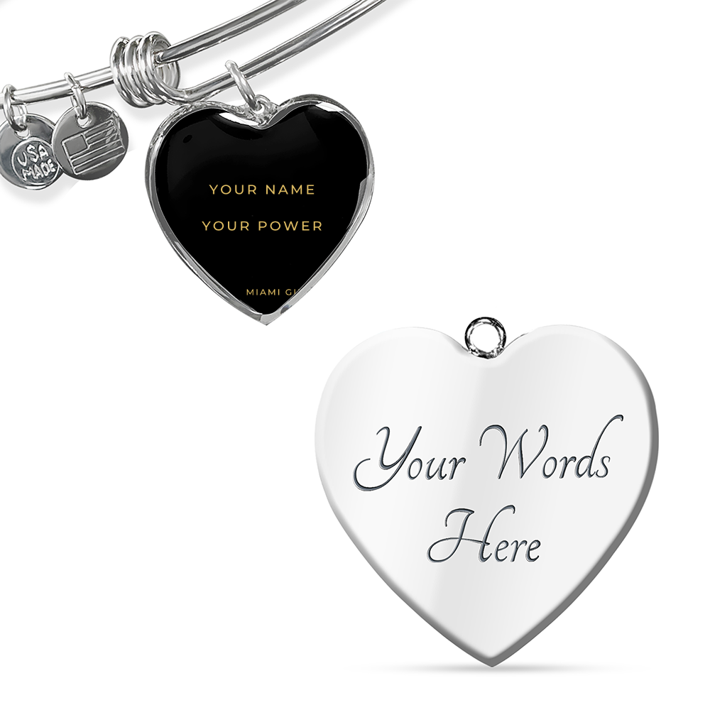 Custom Engraved Heart Bracelet – Your Name, Your Power | Miami Girls Club